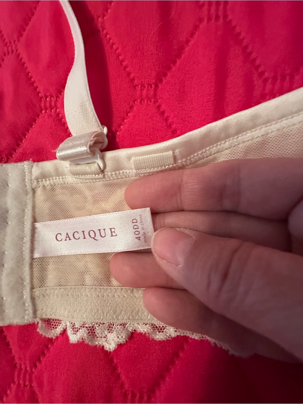 Cacique Cream Lace-Trim Bra with Adjustable Straps - Picture 1 of 3